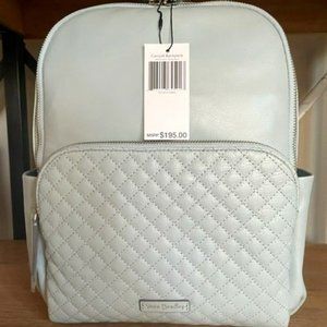 NWT Vera Bradley Small Backpack Genuine Leather Carryall Backpack Dusty Blue